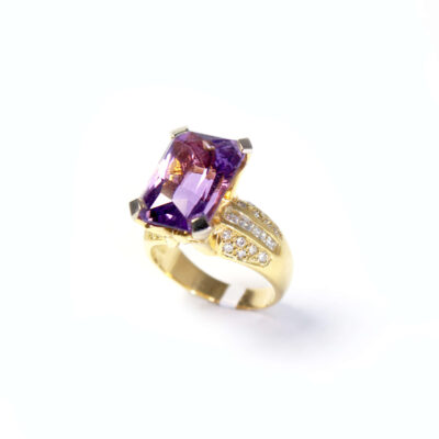 Stunning Amethyst and Diamond Dress Ring