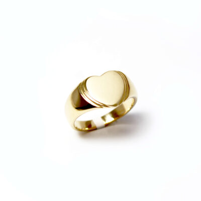 Heart Signet Ring in 9ct Yellow Gold