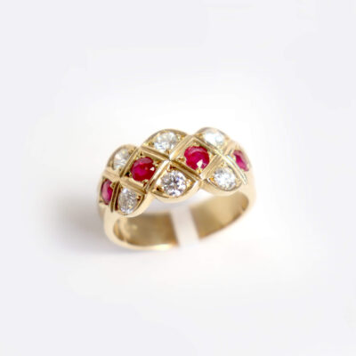 Quintessential Diamond and Ruby Pineapple Ring