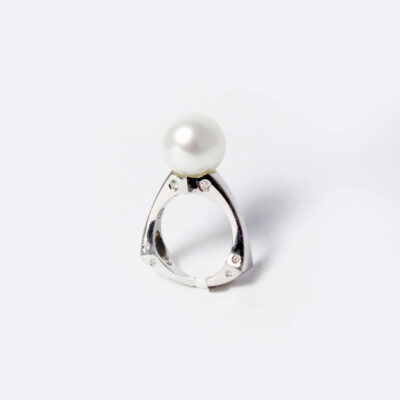 Modern Pearl and Diamond Dress Ring