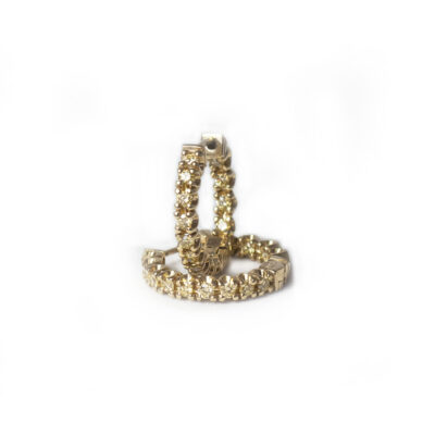 Yellow Gold Diamond Huggie Earrings