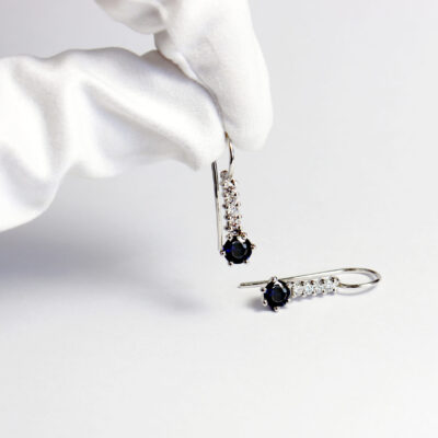 Handmade Sapphire and Diamond Earrings