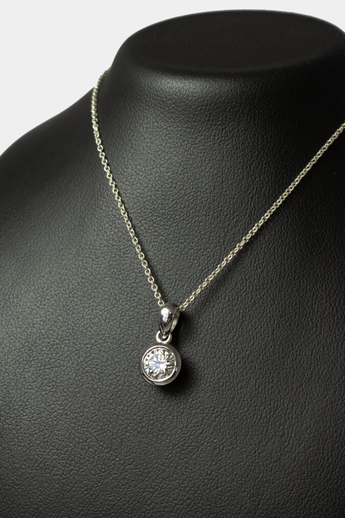 Handmade Diamond Solitaire Pendant - Image 2