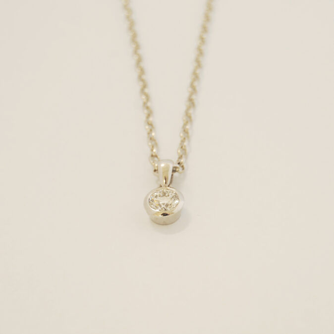 Handmade Diamond Solitaire Pendant - Image 3