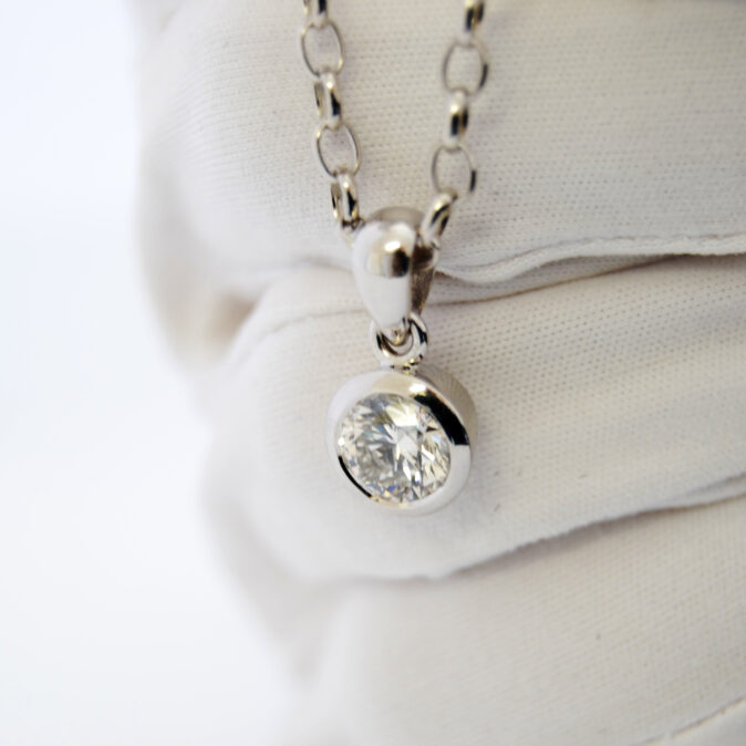 Handmade Diamond Solitaire Pendant - Image 4