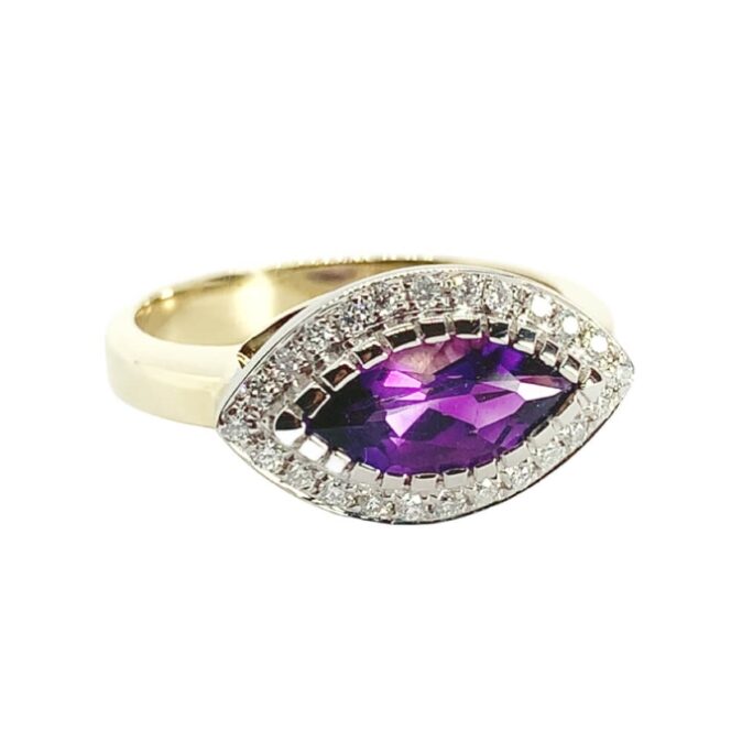 Modern Marquise Amethyst Dress Ring - Image 3
