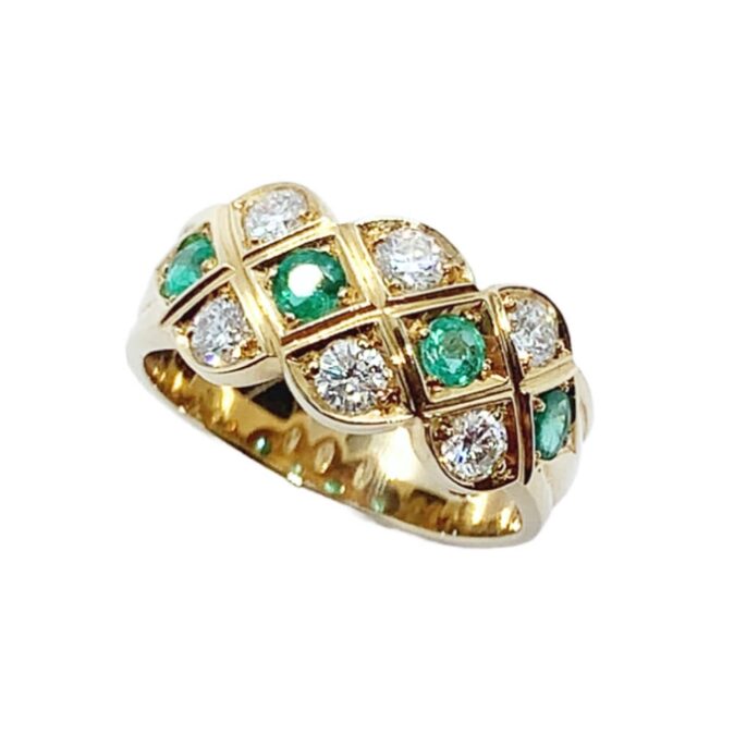 Quintessential Diamond and Emerald Pineapple Ring - Image 2