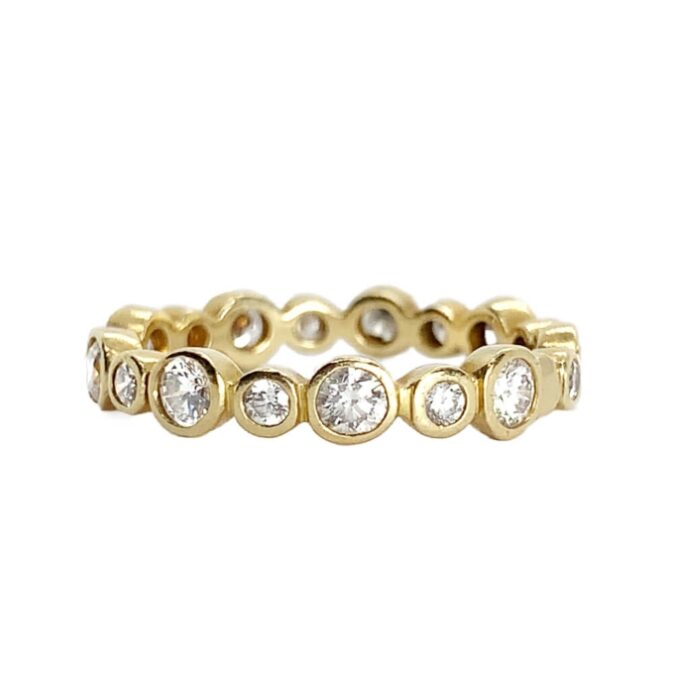 Modern Diamond Gold Stacker Ring - Image 6