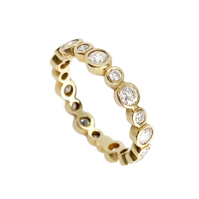 Modern Diamond Gold Stacker Ring - Image 2