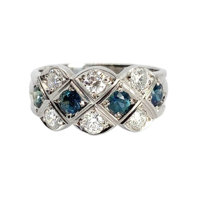 Quintessential Diamond and Sapphire Pineapple Ring - Image 3