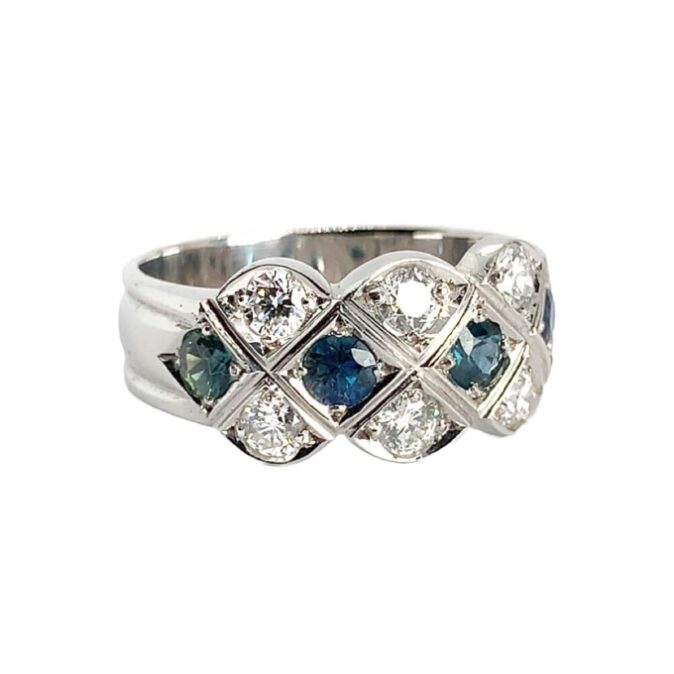 Quintessential Diamond and Sapphire Pineapple Ring - Image 2