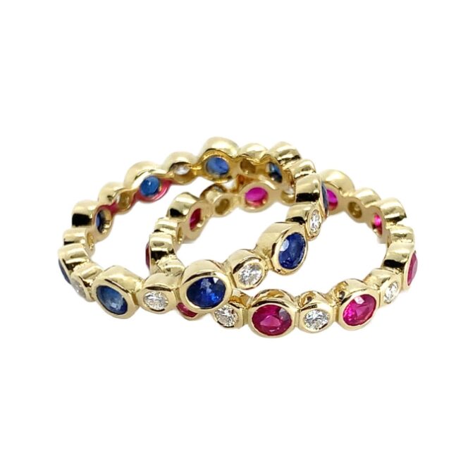 Modern Ruby and Diamond Stacker Ring - Image 5