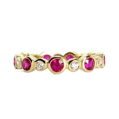 Modern Ruby and Diamond Stacker Ring