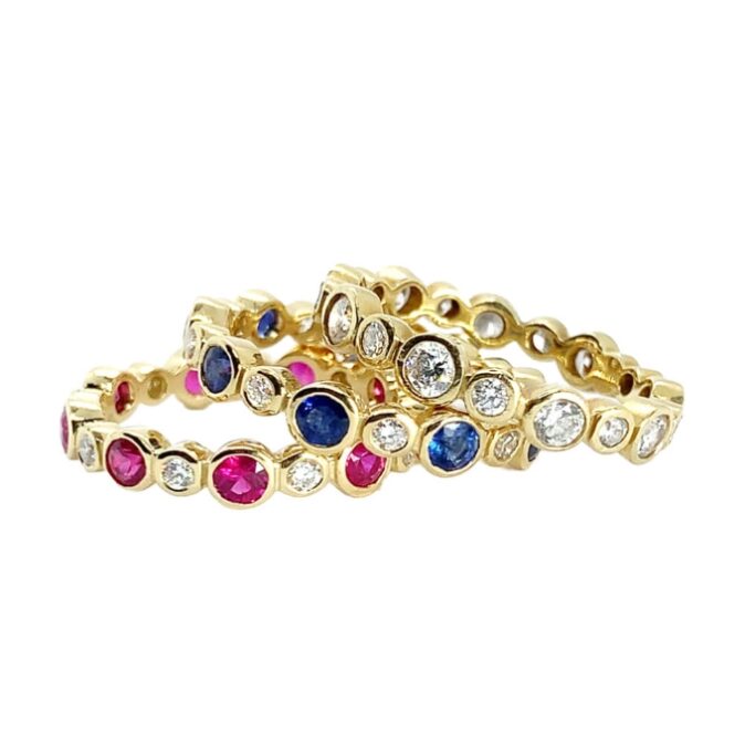 Modern Ruby and Diamond Stacker Ring - Image 6
