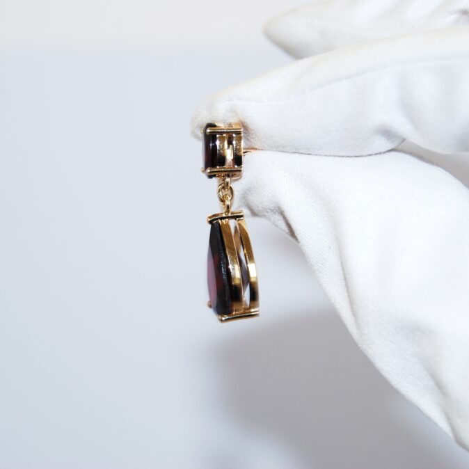 Deep Red Garnet Earrings - Image 2