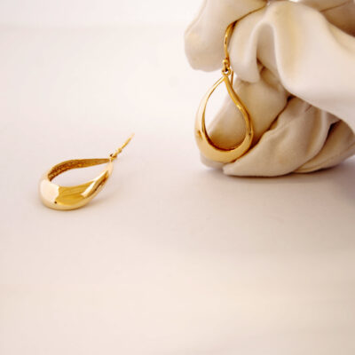Yellow Gold Drop Swirl Earrings