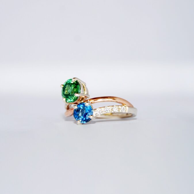 Handmade Two Stone Ring